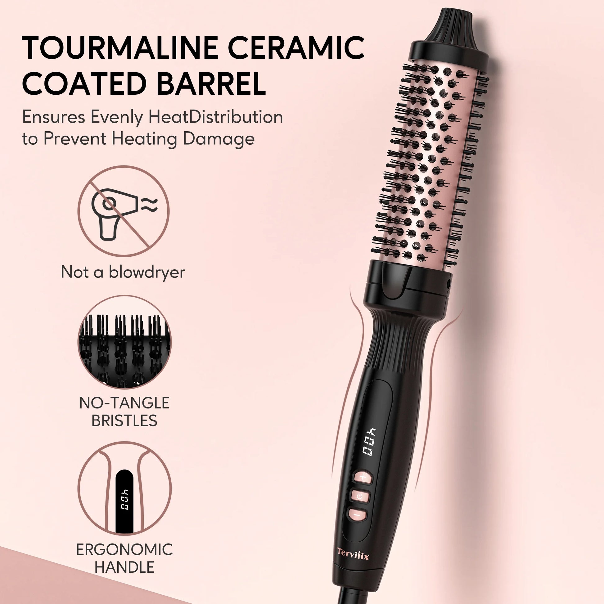 1.25-Inch Ceramic Tourmaline Ionic Thermal Hair Curling Wand for Effortless Styling