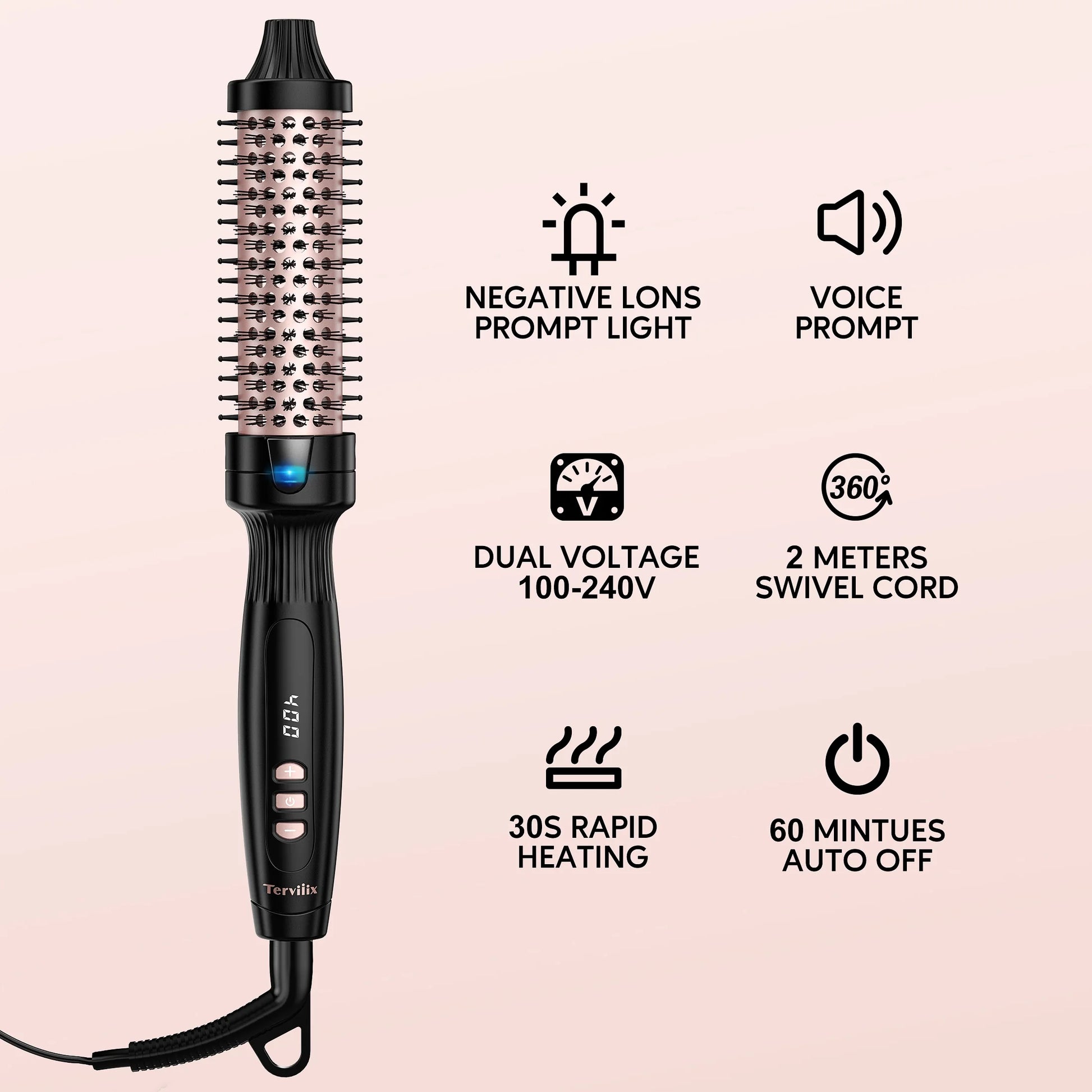 1.25-Inch Ceramic Tourmaline Ionic Thermal Hair Curling Wand for Effortless Styling